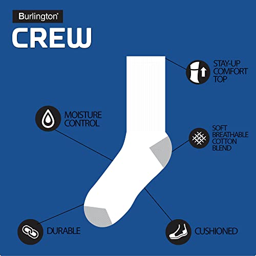 Burlington Comfort Power Men's Crew Sock, 10 Pair Pack3