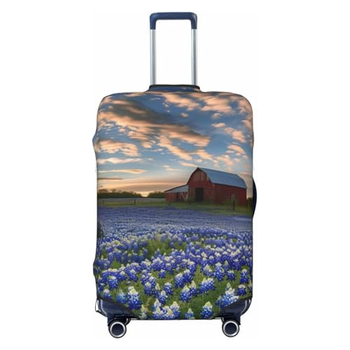 Bluebonnets Scenery Travel Luggage Covers For Suitcase Elastic Suitcase Protector Anti-Scratch Spandex Baggage Covers Fits 18-32 Inch Luggage X-Large