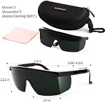 FreeMascot IPL 200nm-2000nm Laser Safety Glasses for Laser Hair Removal Treatment and Laser Cosmetology Operator Eye Protection with Case (Green)