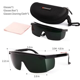 FreeMascot IPL 200nm-2000nm Laser Safety Glasses for Laser Hair Removal Treatment and Laser Cosmetology Operator Eye Protection with Case (Green)