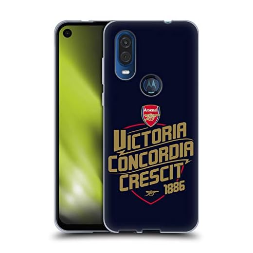 Officiell Arsenal FC Victoria Concordia Crescit typografi mjukt gelfodral kompatibelt med Motorola One Vision