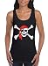 Shop4Ever Pirate Skull & Crossbones Women's Tank Top Pirate Flag Tank Tops Small Black 11224