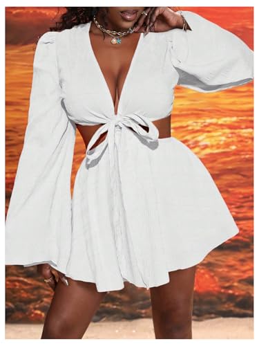 Image of BEAUDRM Women's Summer Tropical Dress Sexy Vacation Outfits Beach Sundress | Tropical Dresses for Women, Summer Dress, Two Piece Sets, Summer Outfits