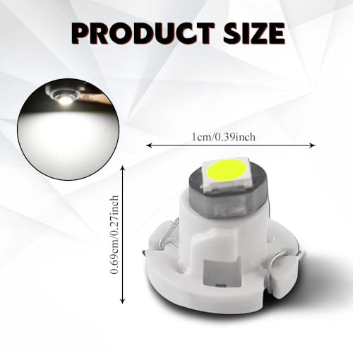 Image of 10PCS T4.2 Led Bulb Neo Wedge 10mm Base, Car Interior Dash Light, 12V IP65 Waterproof 3030 Chip LED Super Bright A /C Indicator Light, Climate Control Switch Indication Bulb for Cars (White)
