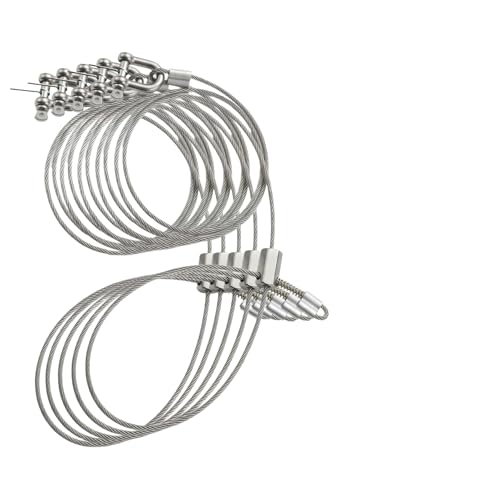 75 Inch Stainless Steel Snare Wire Kit 1/8 Inch Diameter Adjustable Lock Head for Wild Hog Coyote Fox and Rabbit 5 Pack