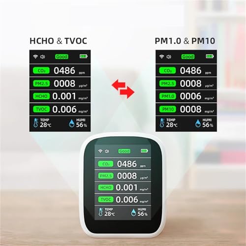 Analyseur pollution atmosphérique CO2 humidité et testeur PM2.5 - 6