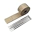 Price comparison product image SUNDELY® Glassfiber Exhaust Pipe Heat Wrap Tape Roll Downpipe Resistant Shield Insulation Thermal Header for Automotive Car Motorcycle Motorbike + 5 Metal Ties (2" x 16' / 5cm x 5m, Cream Colour)