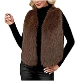 AEGJEGVD Gilet Court Femme Fausse Fourrure Manteau sans Manches Cardigan Imitation Fourrure Hiver Gilet Femmes Automne Hiver Chaude en Peluche Veste sans Manche Manteau en Fausse Grand Taille Cadeau