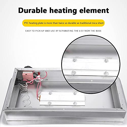 ZBQLKM Edelstahl-Buffet-Herd,Buffet-Wärmer,unabhängiger Flachdeckel-Self-Service-Holding-Herd mit Drehschaltern,ideal… – Bild 4