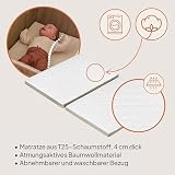 Lionelo Alice 3-in-1 Reisebett Laufgitter von 0 bis 15 kg Schaumstoffmatratze, 2 Höhenstufen, faltbar, klein, leicht, Seiteneinstieg, Reisetasche