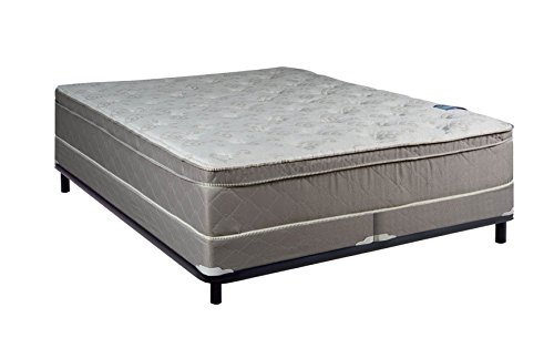 Spinal Solution 10-Inch Plush Foam Encased Hybrid Eurotop Innerspring Mattress And 4" Wood Low Profile Boxspring/Foundation Set, King #TOP1