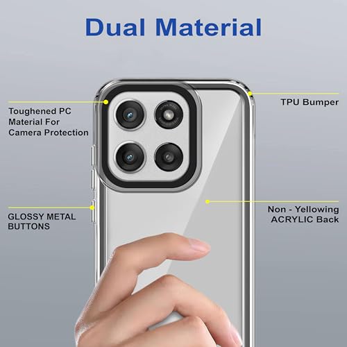 Image of Zapcase Back Case Cover for Motorola Edge 60 Stylus | Compatible for Motorola Edge 60 Stylus Back Cover | Case Cover with Camera Protection | (TPU + PC | Translucent Black)