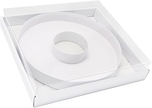 Miniatura 5 de WENPACK Caja de dulces de 31.8 cm en forma de letra de cartón maché decorativa de fresas rellenable con tapa transparente (Blanco, O)