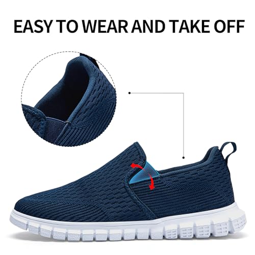Men's Slip-On Shoes | Casual Breathable Sneakers with Mesh Upper | Non-Slip Walking & Work Loafers for Men2
