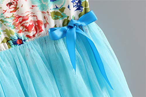 Csbks Toddler Kids Cute Floral Sundress Tulle Tutu Skirt Baby Girls Dress Blue 110 #TOP3