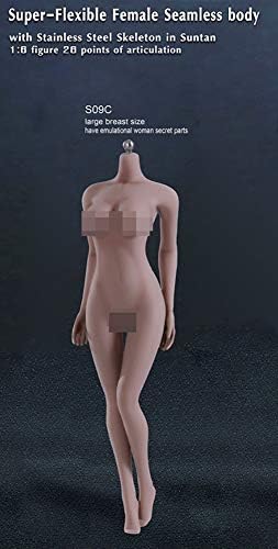 ANYOTA Super-Flexible Female Seamless Body S09C 1/6 Scale Action Figures Suntan Large Breast Size