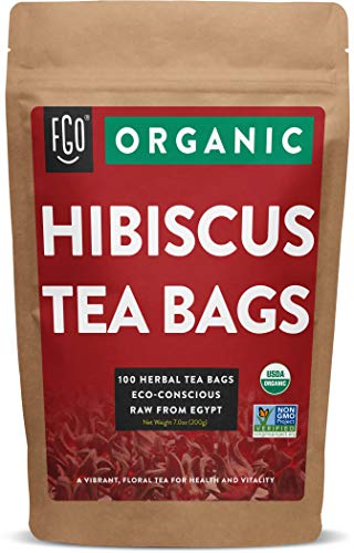 Organic Hibiscus Tea Bags | 100 Tea Bags | Eco-Conscious Tea Bags in