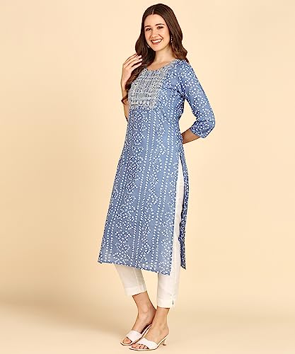 Image of Maaesa Printed Cotton Kurta for Women