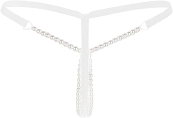 inlzdz Womens Sexy Pearl Bikini Massage G-Strings Thong Panties Knicker Lingerie Underwear