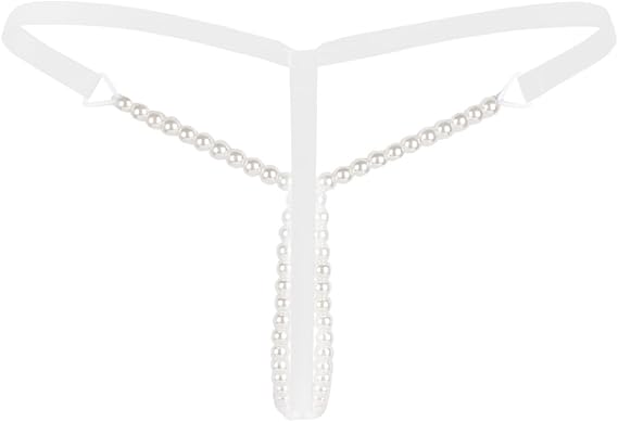 inlzdz Womens Sexy Pearl Bikini Massage G-Strings Thong Panties Knicker Lingerie Underwear