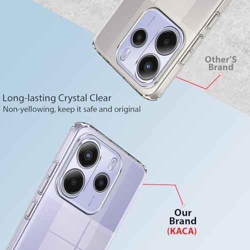 Image of KACA Clear Back Cover Case for Redmi Note 14 5G |Case for Redmi Note 14 5G|Shockproof Bumper TPU Protective Design - Transparent