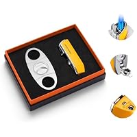 CIGARLOONG Juego de cortador de puros y encendedor, guillotina