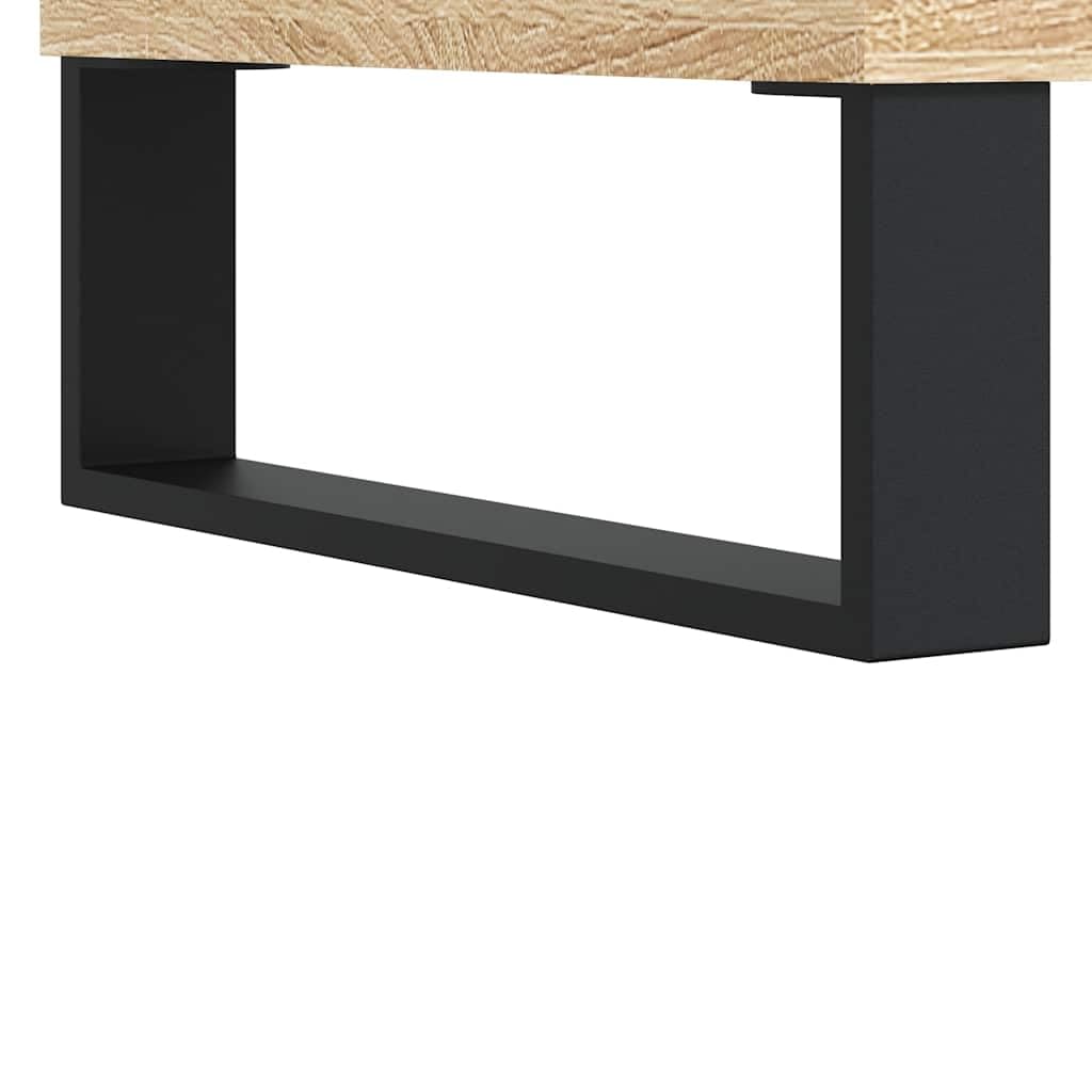 Hothingwell Inżynieryjny drewniany stolik kawowy 90x44,5x45 cm | Podnoszona góra, ukryte przechowywanie, metalowe nóżki, łatwe do czyszczenia