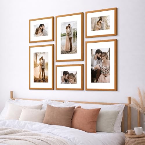 Image of Custom Personalized Photo Collage Framed Wall Art Painting Frames Set | Family Picture Frame Wall Decor Artwork for Living Room Bedroom | A3 + A4 Frame Combo Gallery Style | Personalized Home Decor Gift