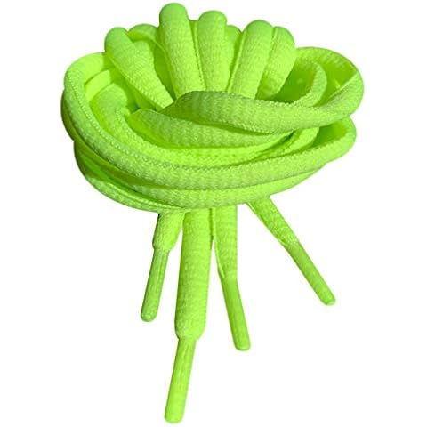 120cm /47” Neon Yellow Comfy Oval Sports Shoe Laces, Smart Laces® look great in Trainers for Tennis Sports Basketball Football boots Athletics Runners Sneaker & Trainer Half Round Shoe Laces Cover