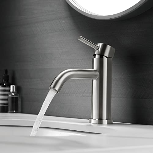 ZOOYYUE Robinet Salle Bain, bec 45°, Mitigeur Lavabo, Chaud Froid Réglable, Robinet Lavabo en Acier Inoxydable avec PEX Tuyau D'entrée Chaud Froid 3/8 Cover