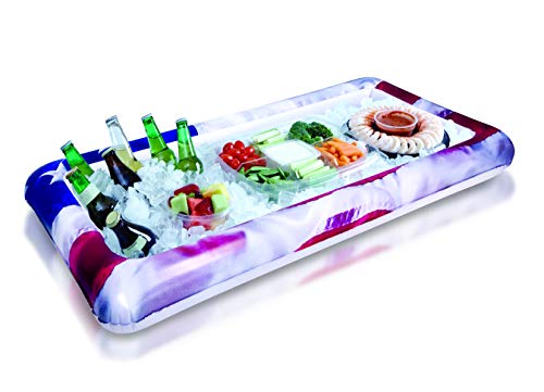 Stars and Stripes Inflatable Buffet Cooler | Inflatable Serving Bars Ice Buffet Salad Serving Trays Food Drink Holder Cooler Containers Indoor Outdoor BBQ Picnic Pool Party Supplies