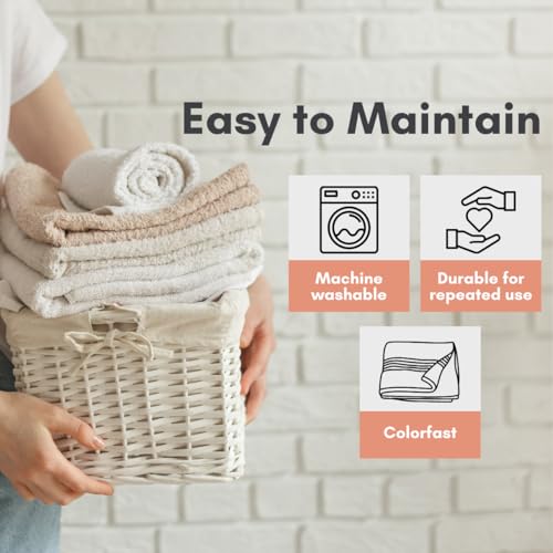 Image of Mafatlal Joy Cotton Towel Set - Soft & Quick Dry Waffle Weave | 1 Bath Towel (58 x 29 inch) + 2 Hand Towels (24 x 12 inch) | 450 GSM | Highly Absorbent | Novelle Peach | Perfect for Home & Travel