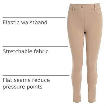 Izod Girls School Uniform Sensory-Friendly Jegging, Soft Fabric with Flattened Seams, Tagless
