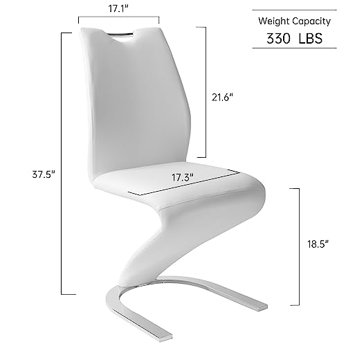 Hipihom Mermaid Dining Chairs Set Of 4, Modern Kitchen Dining Room Chairs Armless Upholstered Side Chairs In Pu Leather Cushion Seat And Sturdy Metal Legs (4-White) #TOP2