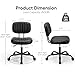 DUMOS Armless Office Desk Chair, Small Height Adjustable Computer Task Chair with Low Back Lumbar Support and 360° Swivel Rolling Wheels for Small Space, Kids and Adults, Dark Black