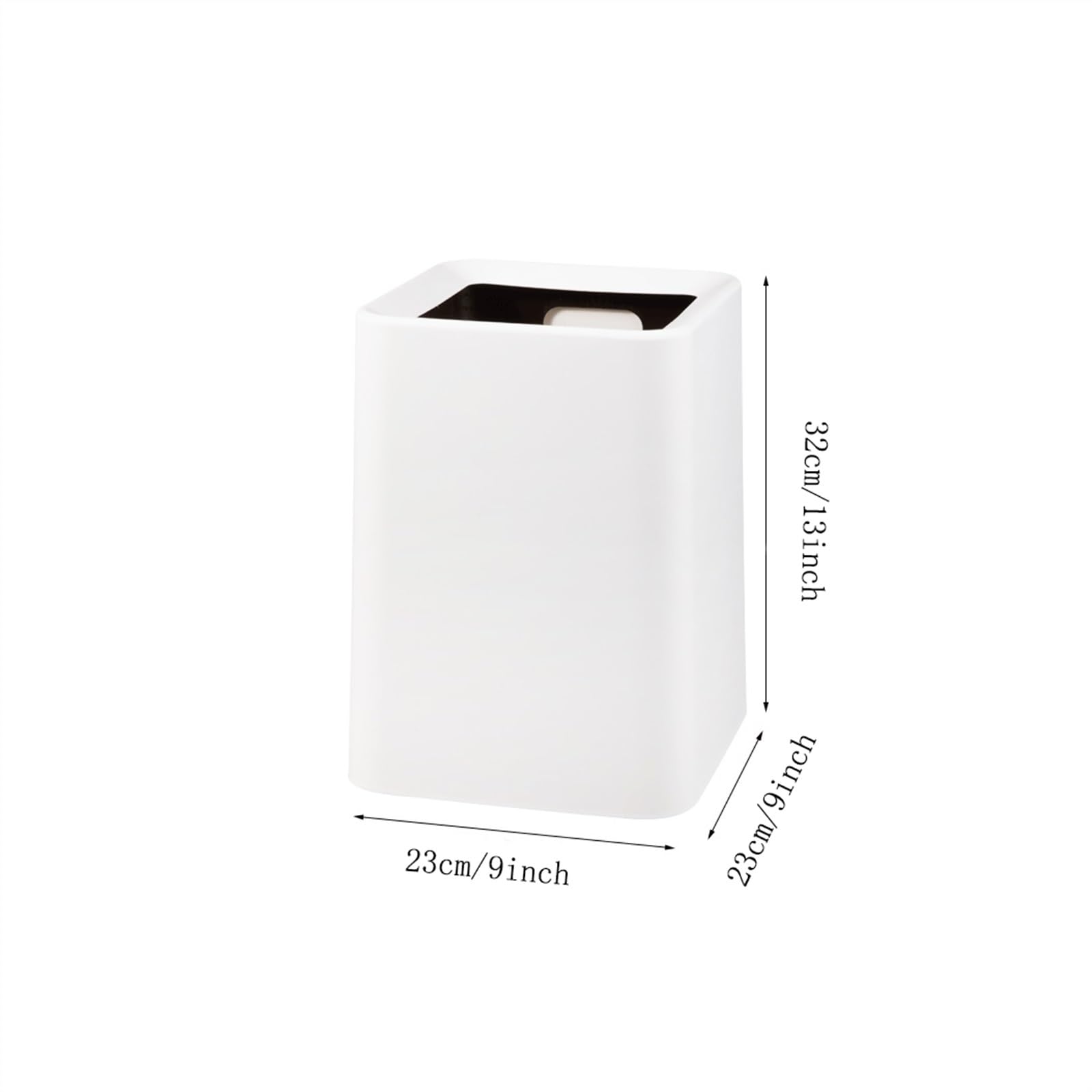 Czarny/biały kosz na śmieci z otwartą pokrywą, kosz na śmieci do kuchni, kosza na papier z tworzywa sztucznego, do domu, kuchni, biura (biały)