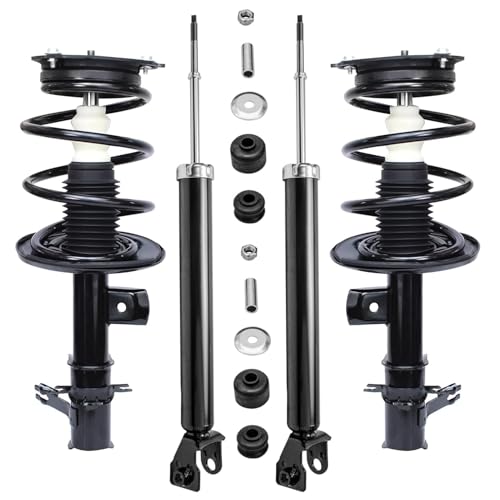 Image of Detroit Axle - Struts Shock Absorbers for 2007-2013 Nissan Altima Complete 2 Front Struts with Coil Spring 2 Rear Shock Absorbers 2008 2009 2010 2011 2012 Replacement Ready Strut Assembly