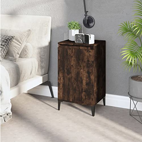 Table de chevet compacte chêne fumé pour désencombrer la chambre