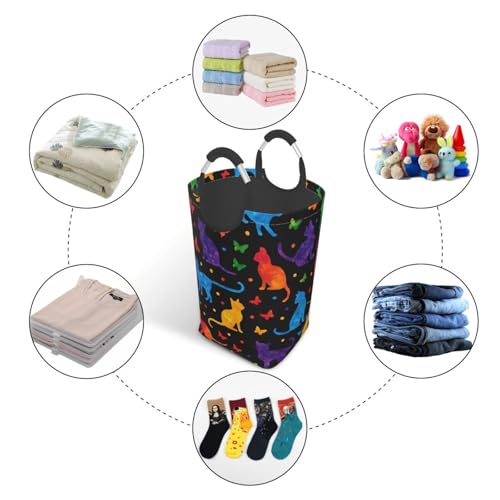 Panier à linge chat et papillon pour décorer la chambre des enfants