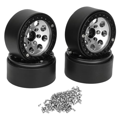 Aro de Roda de Carro RC, Cubo de Roda RC Estável de 1,9 Polegadas para Redcat GEN8 (Prata)
