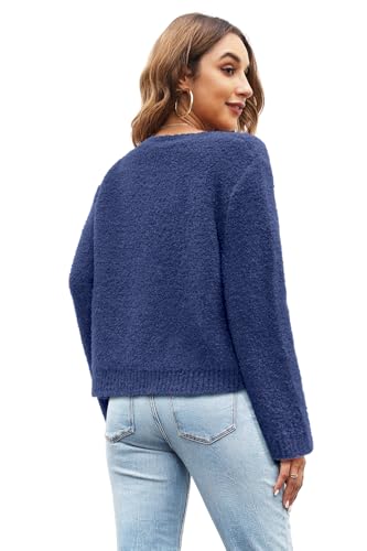 Image of Arach&Cloz Women's Open Front Cardigan Sweaters Fall Fashion Button Down Knit Chunky Outwear Coats with Pockets