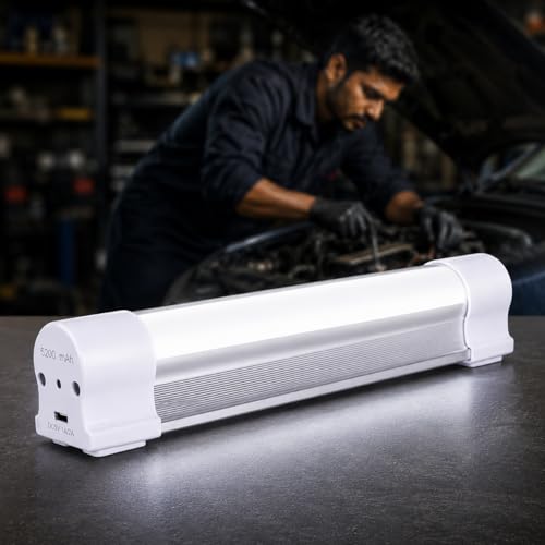 Image of LETOUR LED Tube Magnetic Light Work Lights 4000Lumens 5 Lighting Options Camping Lantern USB Rechargeable Portable Battery Powered Lights with 4 Magnets Endurance for 60 Hours