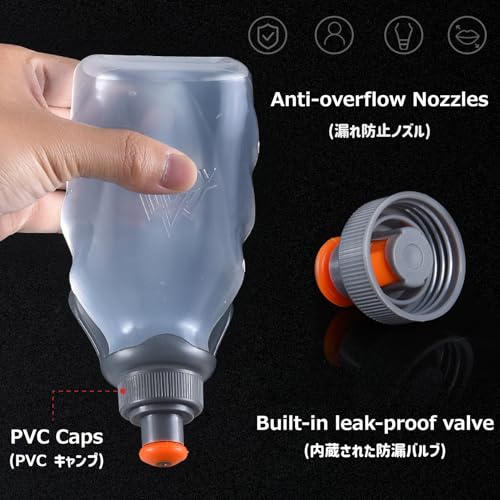 Image of Azarxis Running Water Bottles Flask BPA Free Leakproof Hydration Vest Packs Waist Belt Replacement for Triathlon Marathon Hiking Cycling Climbing Runner