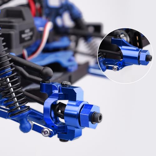 Image of Aluminum Steering Blocks Caster Steering Block Stub Axle Carriers Knuckles Set Upgrades for 1 /18 Traxxas LaTrax Teton Desert Prerunner Rally SST, Replace Parts 7532 7552X (Blue)