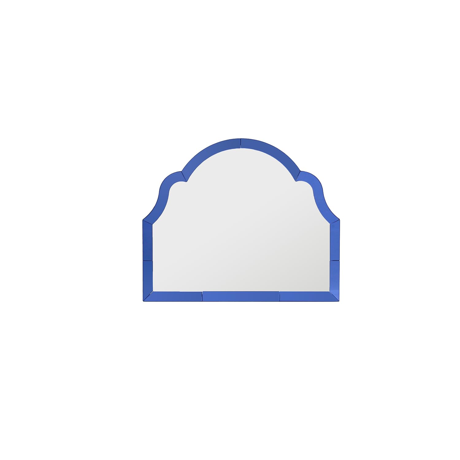 20" x 24" Wall Mount Decorative Arched Top Mirror with Blue Glass Edge Frame, Bari