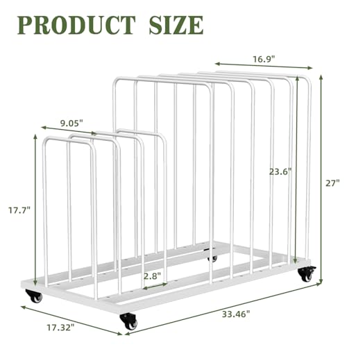Image of Art Canvas Storage Rack, Art Storage with Wheels, Adjustable Art Storage Easel Display Stands for Canvas Boards, Panel, Crafts Drying & Print Racks,Frame,White
