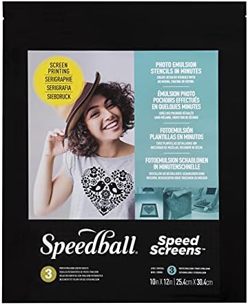 Speedball Speed Screens, 10"x12" (3-Pack), Photo Emulsion Stencils for Screen Printing T-Shirts and Crafts
