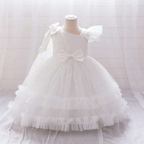 Toddler Baby Girls One Shoulder Formal Ruffle Princess Dress Bowknot Sequins Heart Ball Gown Party Pageant Lace Dresses2