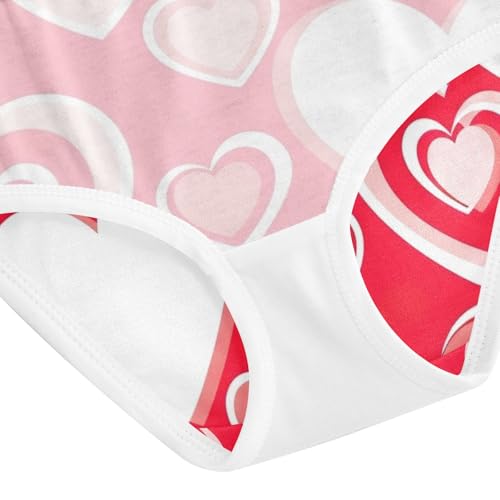 White Hearts Red Toddler Underwear Girls, Cotton Girls Underwear, 2T–8 Years4