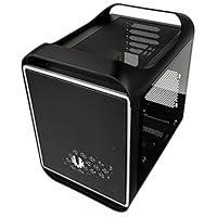 BitFenix Prodigy M 2022 mATX/Mini-ITX Gaming-PC-Gehäuse, RTX 3090 oder RX 6900 XT Ready, vertikale GPU und Wasserkühlung, gehärtetes Glas, USB 3.2 Typ-C und 2X USB 3.0 Typ-A, schwarz